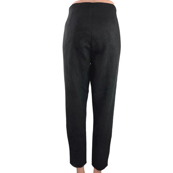 Zara Black High Waist Stretch Career Office Ankle Chino Pants Trousers Sz XL - Picture 3 of 5